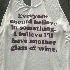 Jac Vanek high low wine top